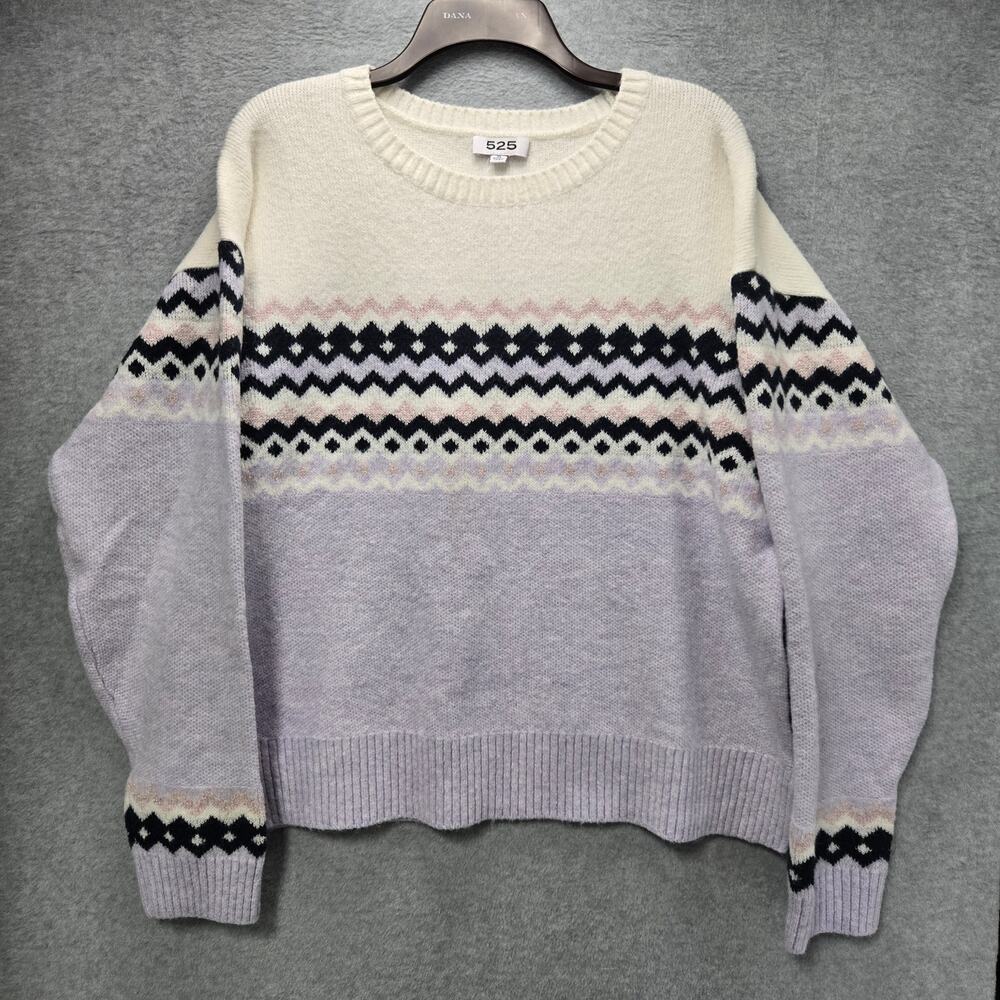 525 America Fair Isle Pullover Sweater Size XL